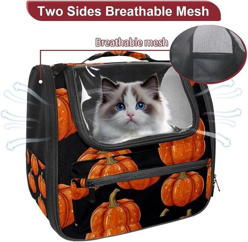 Helloween Pumkins 2_115 Transparent Pet Carrier for Travel Hiking for Kitty Small Dog in Saudi Arabia