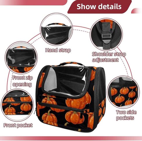 Helloween Pumkins 2_115 Transparent Pet Carrier for Travel Hiking for Kitty Small Dog in Saudi Arabia