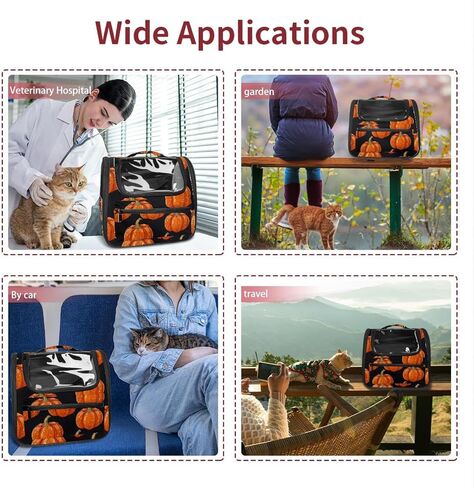 Helloween Pumkins 2_115 Transparent Pet Carrier for Travel Hiking for Kitty Small Dog in Saudi Arabia