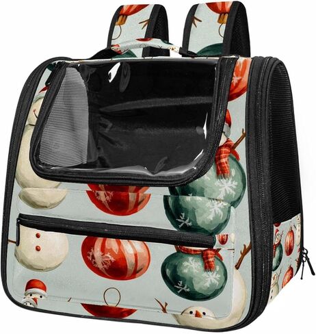 Merry Christmas Snowman Cat Backpack Carrier, Large Pet Backpack for Medium Small Dog Cat Puppy Kitty Bunny in Saudi Arabia