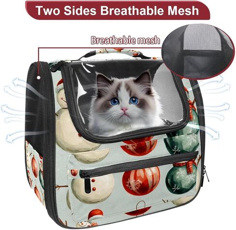 Merry Christmas Snowman Cat Backpack Carrier, Large Pet Backpack for Medium Small Dog Cat Puppy Kitty Bunny in Saudi Arabia