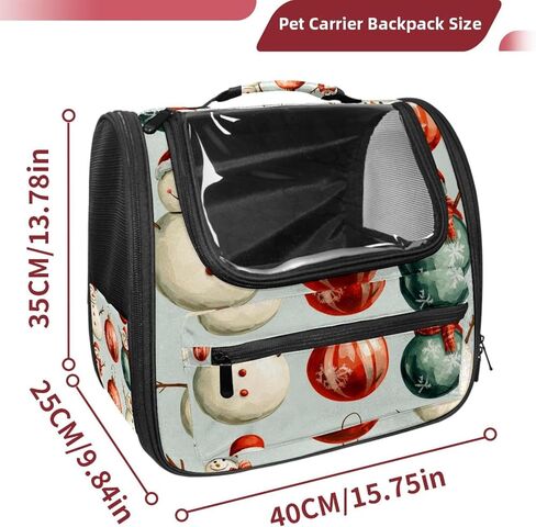 Merry Christmas Snowman Cat Backpack Carrier, Large Pet Backpack for Medium Small Dog Cat Puppy Kitty Bunny in Saudi Arabia