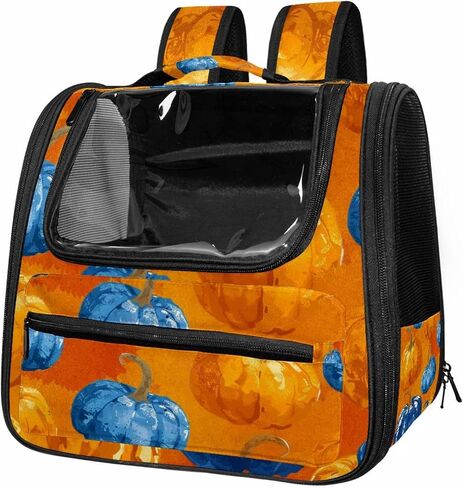 Bright Pumpkins on White Background 2_72 Pet Travel Carrier | Ventilated Comfortable Design with Safety Features | Ideal for Small to Medium Sized Pets Cats, Dogs etc in Saudi Arabia