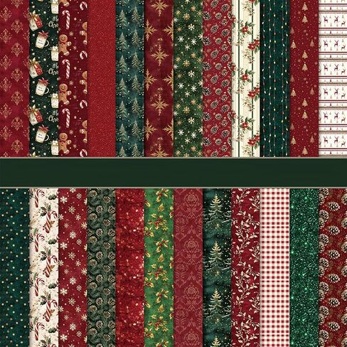 Scrapbook Paper Winter Patterned Paper for Scrapbooking, 24 Sheets Double Sided Colorful Holiday Decorative Craft Papers for Junk Journals Greeting Cards Decoration (A, 12x12 IN) in Saudi Arabia