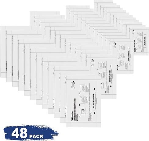 24-Pack Shredder Lubricant Sheets, 8.5 x 6 Inches, Sharpens Blades & Prevents Jams, Mess-Free Maintenance for Home and Office Use in Kuwait