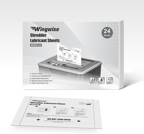 24-Pack Shredder Lubricant Sheets, 8.5 x 6 Inches, Sharpens Blades & Prevents Jams, Mess-Free Maintenance for Home and Office Use in Kuwait