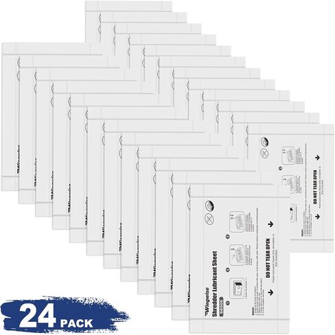 24-Pack Shredder Lubricant Sheets, 8.5 x 6 Inches, Sharpens Blades & Prevents Jams, Mess-Free Maintenance for Home and Office Use in Kuwait