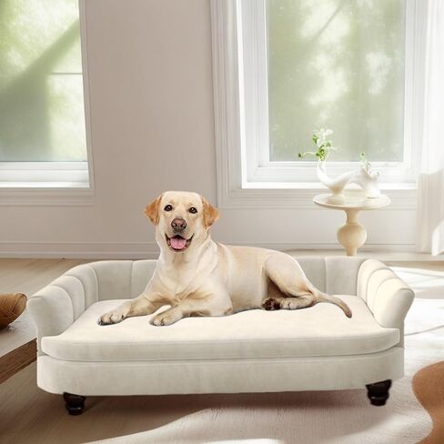 Dog Couch Sofa Bed, Comfortable Pet Sofa for Large and Medium Dogs, Soft Velvet Cushion, Durable Pet Furniture for Living Room, Washable Dog Bed for Couch 40.16‘’ (Gray) in Saudi Arabia