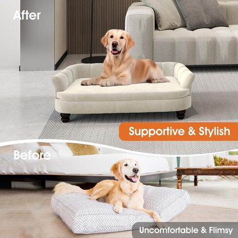 Dog Couch Sofa Bed, Comfortable Pet Sofa for Large and Medium Dogs, Soft Velvet Cushion, Durable Pet Furniture for Living Room, Washable Dog Bed for Couch 40.16‘’ (Gray) in Saudi Arabia
