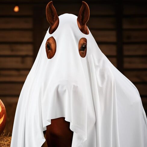 Maiteenly Halloween Horse Costume Ghost Gown Full Body Outfit,Ghost in Saudi Arabia