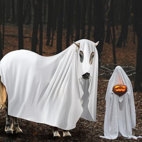 Maiteenly Halloween Horse Costume Ghost Gown Full Body Outfit,Ghost in Saudi Arabia