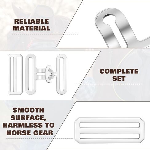 6 Pcs Horse Blanket Surcingle Buckle Replacement Kits, 2" Universal Surcingle Replacement Set Heavy Duty Hardware for Repair and Restore Any Horse Blanket Sheets Attachment, 2 Sets in Saudi Arabia