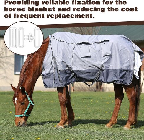 6 Pcs Horse Blanket Surcingle Buckle Replacement Kits, 2" Universal Surcingle Replacement Set Heavy Duty Hardware for Repair and Restore Any Horse Blanket Sheets Attachment, 2 Sets in Saudi Arabia