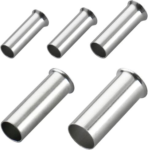 Baomain AWG 22/20 / 18/16 / 14 Long: 8mm Wire Copper Crimp Connector Non Insulated Ferrule Pin Cord End Terminal 500pcs in Saudi Arabia