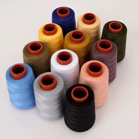 12PCS Sewing Thread Kit 30wt Spools,12 Colors,Assorted Colors Each 800 Yards of Polyester Threads for Sewing Hand and Machine,Stitching, Quilting, Serger (ZH-12PCSYMXBZ) in Kuwait