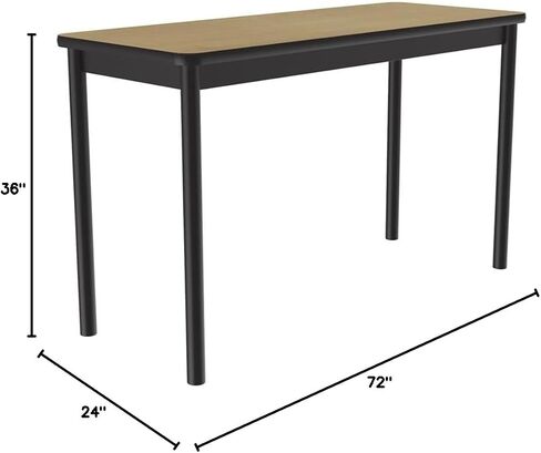 Pemberly Row 24" W x 72" D Wood High Pressure Lab Table in Fusion Maple in Saudi Arabia