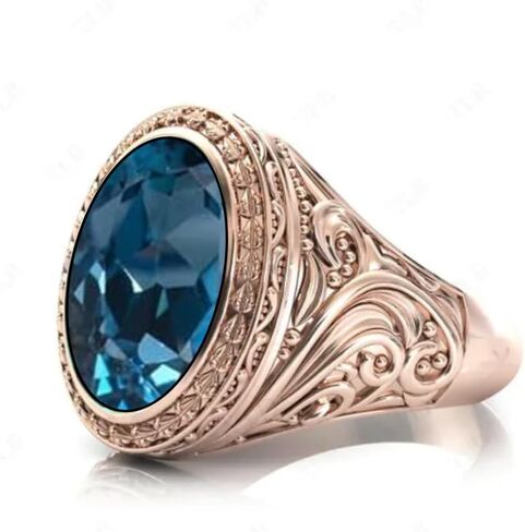 Moss Agate Wedding Signet Ring for Men 18K Gold Moss Agate 10CT - 17 × 12 مم مع حلقة مويسانيت حقيقية خاتم خاتم للأحجار الكريمة الفريدة من نوع in Saudi Arabia
