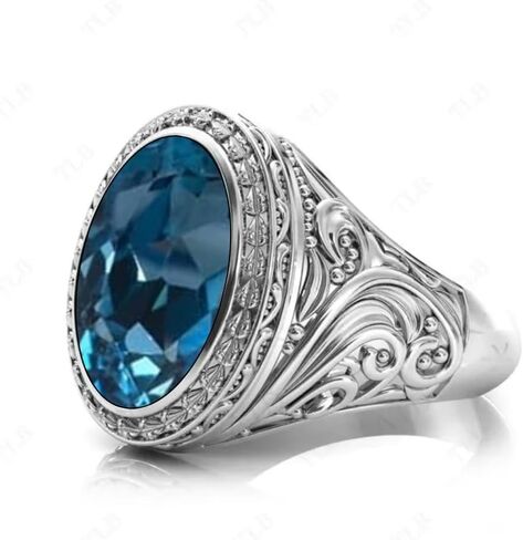 Moss Agate Wedding Signet Ring for Men 18K Gold Moss Agate 10CT - 17 × 12 مم مع حلقة مويسانيت حقيقية خاتم خاتم للأحجار الكريمة الفريدة من نوع in Saudi Arabia