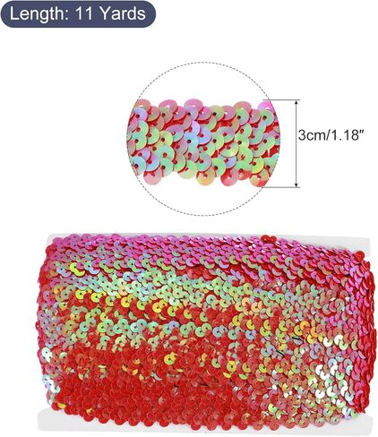 Meccanixity 11 ياردة 1.2 بوصة الترتر المرن تقليم 3 صف مسطح بايليت الترتر الشريط النسيج للحرف اليدوية in Kuwait