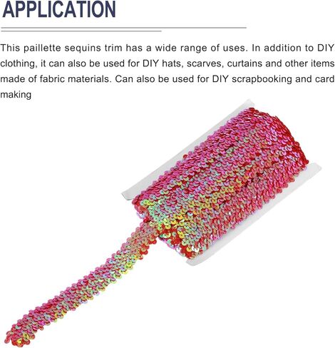 Meccanixity 11 ياردة 1.2 بوصة الترتر المرن تقليم 3 صف مسطح بايليت الترتر الشريط النسيج للحرف اليدوية in Kuwait