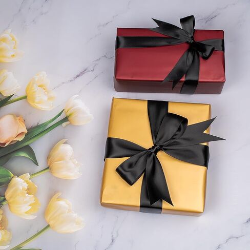 Double Faced Orange Torrid Satin Ribbon,1" x Continuous 100 Yards,Fabric Ribbon Use for Bows Bouquet,Christmas Gift Wrapping,Floral Arrangement (Orange Torrid, 1 inch) in Kuwait