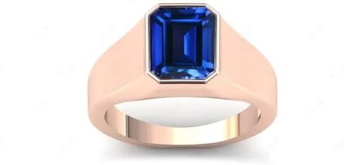 Bala Gems & Jewels Vintage 5 Carat Emerald Cut Gemstone Leaching Learger for Men - 925 Silver Gemstone Lings Handmade Ling - Art Deco Handmade District Ring Gift for Men (BL -SIG -3) in Saudi Arabia
