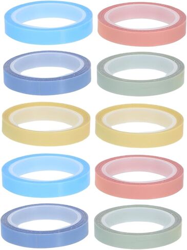 Uonlytech 10 Rolls Tape School Securds College Latcy Tape Highlighter Tabs صفحة علامات تبويب لزجة للاصطدام للكتب ملاحظة الإزالة الشفافة لزجة لزجة لطيفة اللوازم المكتبية Bopp in Kuwait