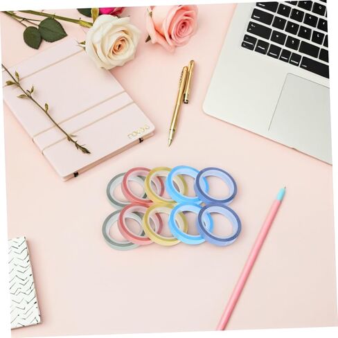 Uonlytech 10 Rolls Tape School Securds College Latcy Tape Highlighter Tabs صفحة علامات تبويب لزجة للاصطدام للكتب ملاحظة الإزالة الشفافة لزجة لزجة لطيفة اللوازم المكتبية Bopp in Kuwait