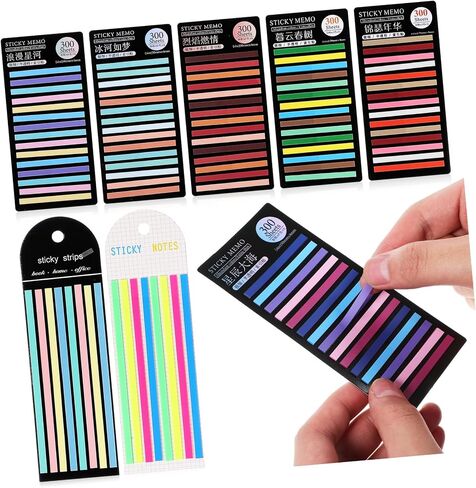 8packs Highlighter Strips Sticky Page Markers Tabs for Reading Fluorescent Reusable Book Tape for Annotating School Supplies in Saudi Arabia