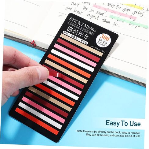 8packs Highlighter Strips Sticky Page Markers Tabs for Reading Fluorescent Reusable Book Tape for Annotating School Supplies in Saudi Arabia