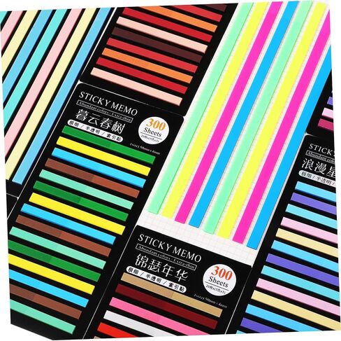 8packs Highlighter Strips Sticky Page Markers Tabs for Reading Fluorescent Reusable Book Tape for Annotating School Supplies in Saudi Arabia