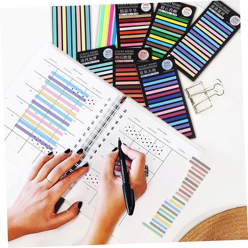 8packs Highlighter Strips Sticky Page Markers Tabs for Reading Fluorescent Reusable Book Tape for Annotating School Supplies in Saudi Arabia