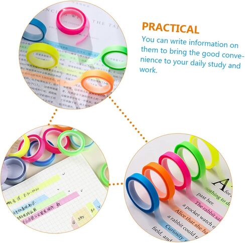 20 Rolls of Highlighter Tape Waterproof Page Markers for Notebooks Multi-Function Sticky Flags for Students and Office Use in Saudi Arabia