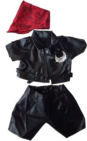 Easy Rider Biker Outfit Teddy Bear Clothes Fits Most 14" - 18" Build-a-bear and Make Your Own Stuffed Animals in Saudi Arabia