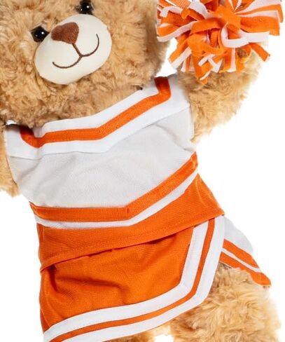 Orange and White Cheerleader Uniform for 6-10 inch Plush Toys, Soft, Comfortable, and Stylish Outfit for Stuffed Animals, Ideal for Play, Display, and Customizing for Every Occasion in Kuwait