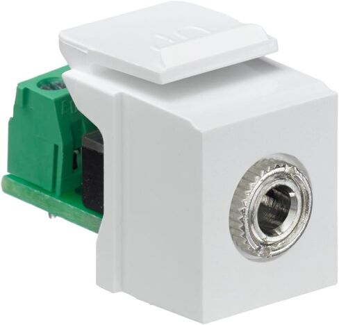 Leviton 40839-SIS QuickPort Snap-In Module with 3.5Mmm Stereo Jack, Female To Screw Terminal, Ivory in Saudi Arabia
