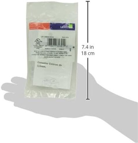 Leviton 40839-SIS QuickPort Snap-In Module with 3.5Mmm Stereo Jack, Female To Screw Terminal, Ivory in Saudi Arabia