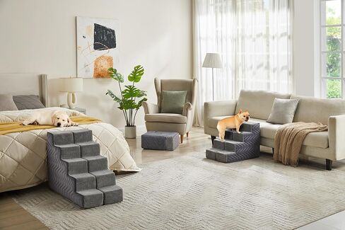 Dog Stairs for Bed, Dog Steps for High Bed, Pet Steps for Small Dogs and Cats, Non-Slip Balanced Pet Ramp Indoor in Saudi Arabia