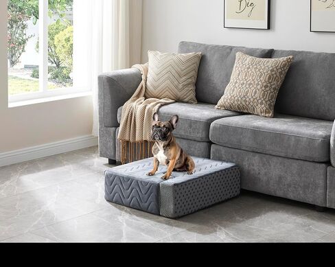 Dog Stairs for Bed, Dog Steps for High Bed, Pet Steps for Small Dogs and Cats, Non-Slip Balanced Pet Ramp Indoor in Saudi Arabia