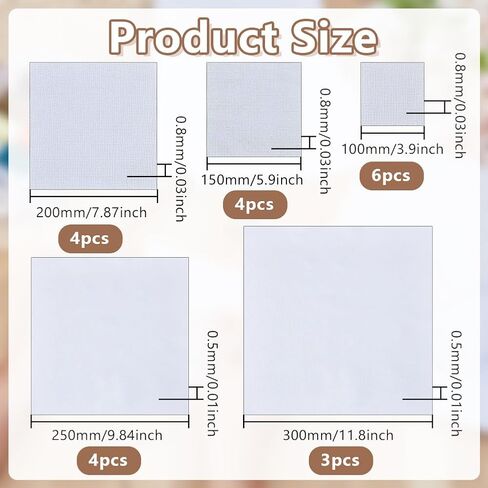 ARRICRAFT 21 PCS 5 SIGESS CLASSION ADLEA CLOTH 14 COUNT ، White Cross Fabric Fabrice Blanks Planks Embroidery for DIY Handmade Sewing Supplies Supplies Supplies in Kuwait