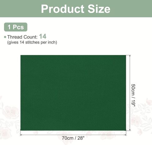 Patikil 14 Count Cross Stitch Cloth 19 "x28" ، تطريز القطن النسيج DIY Cross Cross For Thandmender Ederwork Art Crafts Machine Machine ، in Saudi Arabia