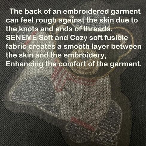 Seneme Soft & Cozy Embroidery Stitch Cover 12" x 12 Yd Fusible Stabilizer for Machine Embroidery Covering Scratchy Stitches (White Light Weight) in Saudi Arabia