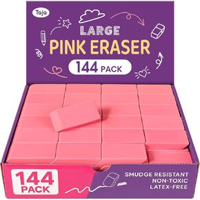 72 Pack Pink Erasers Bulk, Large Pencil Erasers for School, Classroom, Teacher, Homeschool, and Office Supplies in Kuwait