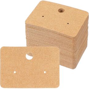 LIQWEI 100 Pcs Earring Display Cards, Earring Holder Cards with Holes Brown Jewelry Holder Tags, Earrings Paper Holders Organizer for Selling, Hanging, DIY Crafts in Kuwait