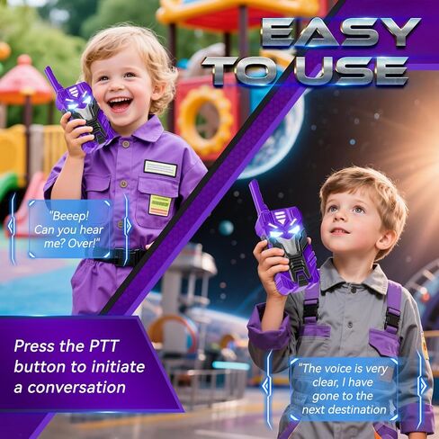 Purple Doomlord Walkie Talkies for Kids 2 Pack Transform Robot - مجموعة 2500 قدم ، إضاءة عيون باردة ، هدايا أعياد الميلاد للأطفال الذين تتراوح أعمارهم بين 3 و 12 عامًا ، ألعاب التخييم في الهواء الطلق للأطفال الصغار والفتيان in Saudi Arabia