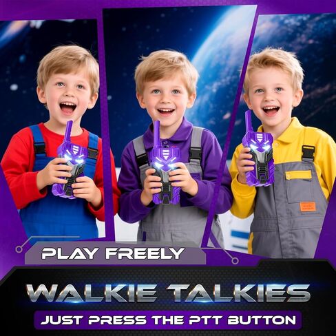 Purple Doomlord Walkie Talkies for Kids 2 Pack Transform Robot - مجموعة 2500 قدم ، إضاءة عيون باردة ، هدايا أعياد الميلاد للأطفال الذين تتراوح أعمارهم بين 3 و 12 عامًا ، ألعاب التخييم في الهواء الطلق للأطفال الصغار والفتيان in Saudi Arabia
