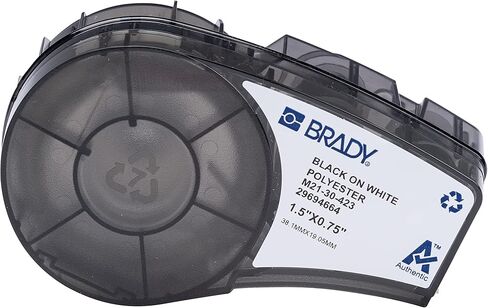 Brady Authentic (M21-7-423) Pre-Sized Harsh-Environment Polyester Labels for Barcode, Circuit Board, Equipment, Inspection, Black on White - Designed for M210, M210-LAB, M211 Printers, 0.5"H x 0.75"W in Saudi Arabia