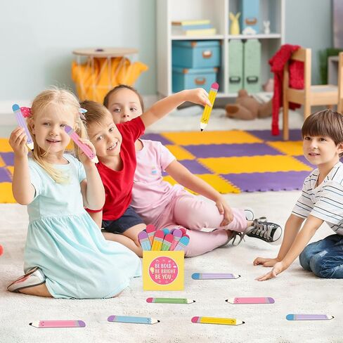 Pencil Flip Name Sticks with Strage Carton for Classroom Managment Fun Equity Talking Sticks for Grouping Learning Activies Student Name tags Back to School Supplies in Saudi Arabia