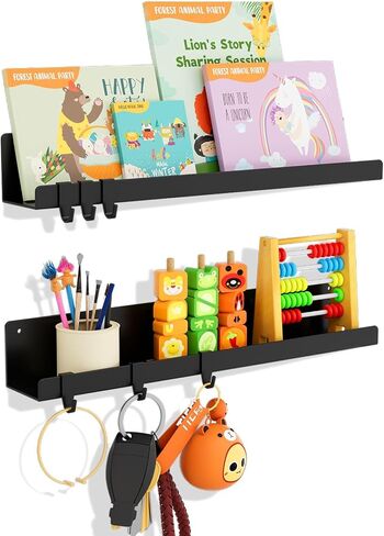 2-Pack Magnetic Book Shelf for Whiteboard - 17 Inch Reusable Metal Magnetic Shelves, Holds 14.33 lbs, Magnetic Book Display for Classrooms, Kitchen(New White) in Saudi Arabia