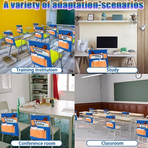 CRASPIRE Classroom Chair Pockets 15.66 x 18.18 inch Pink Chairback Buddy Pocket Chart Desk Buddy Pocket Organizer with Label Slot for School Home Classroom Preschool Daycare in Saudi Arabia